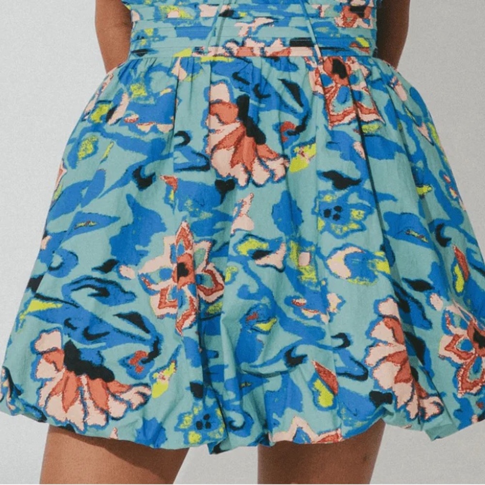 Cleobella Blue Bubble Mini Skirt Resort Wear